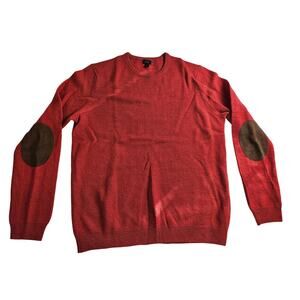 J Crew Sweater Men's Size XL Tall Burnt Orange 100% Lambs Wool Long Sleeve